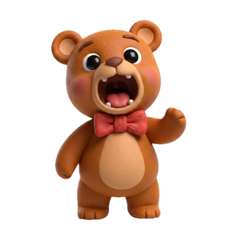 The bear with his mouth open waiting for food — from the game