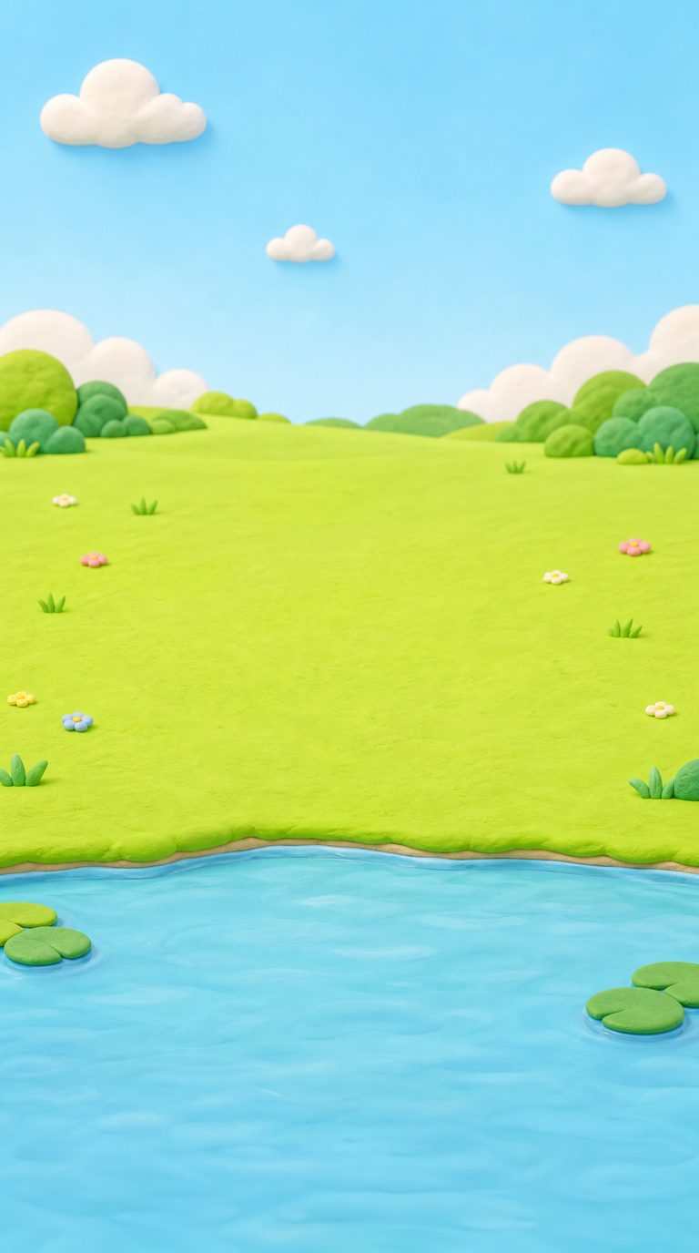A green meadow with a lake from the Magic Telescope game