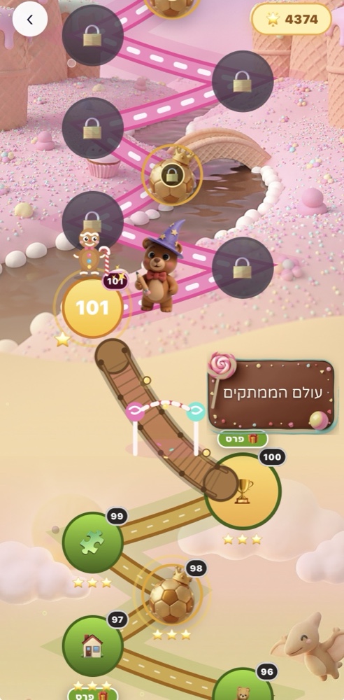 Map of the Candy World — a pink candy landscape with cupcakes